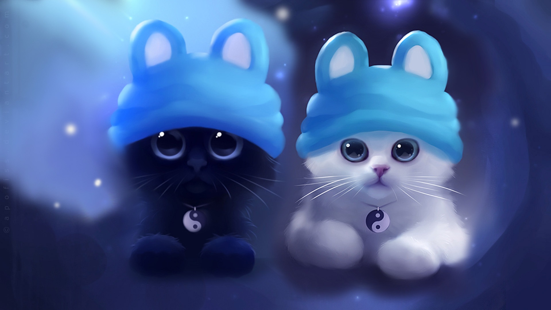 Watercolor-painting-black-white-kitten_1920x1080